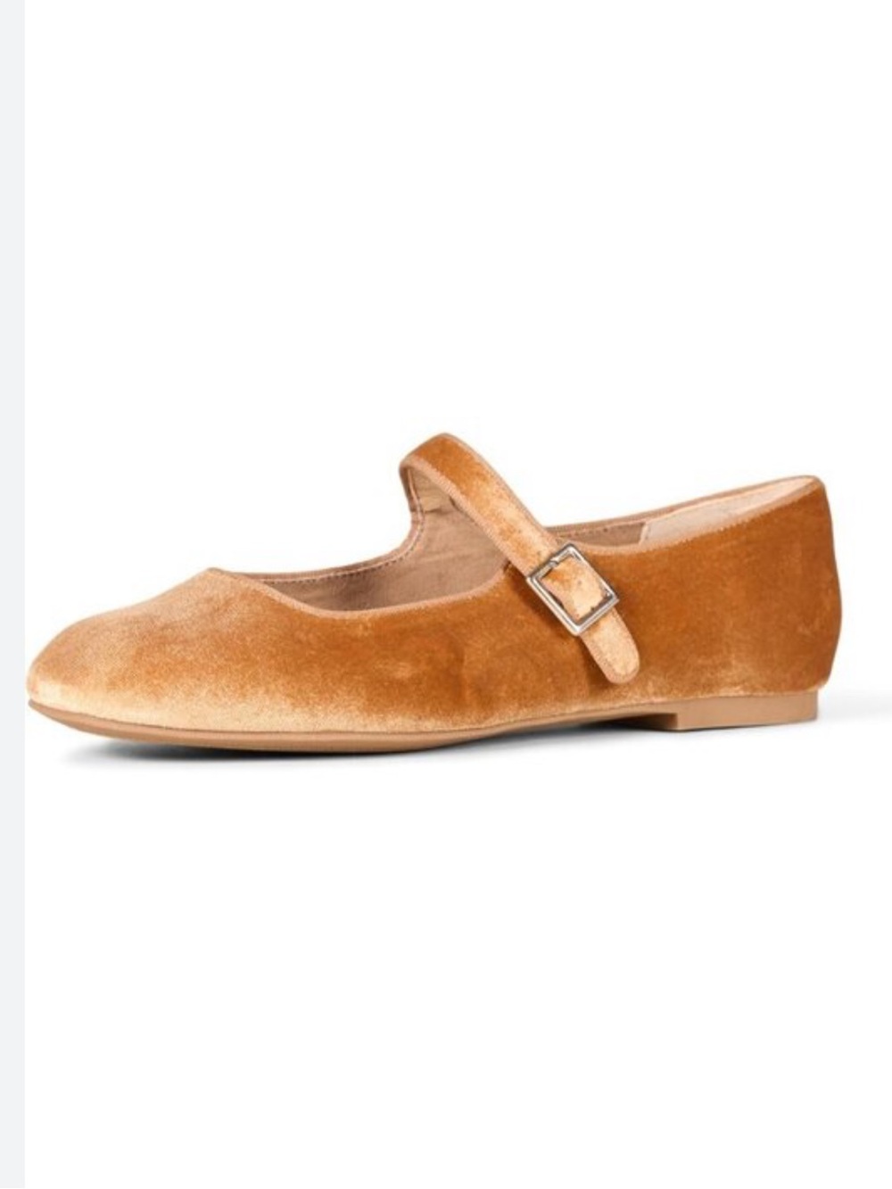 NWT Amazon Essentials Women's Velvet Mary Jane Flats in Rust